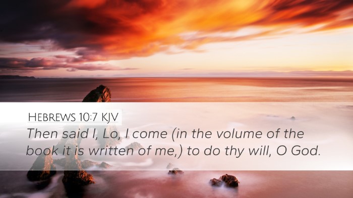 Hebrews 10:7 KJV Bible Verse Image