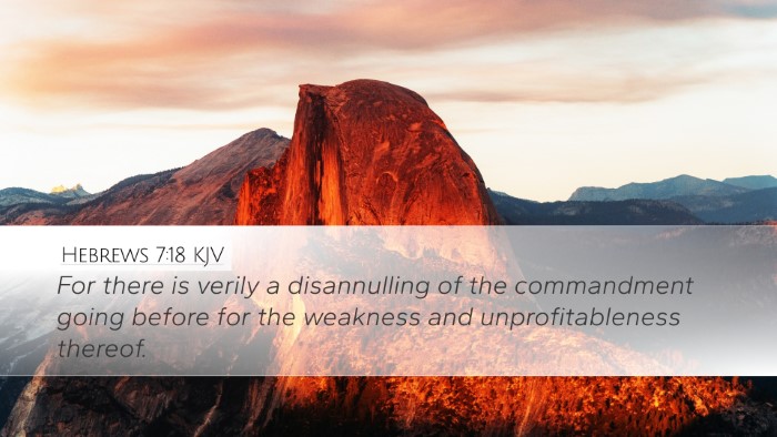 Hebrews 7:18 KJV Bible Verse Image