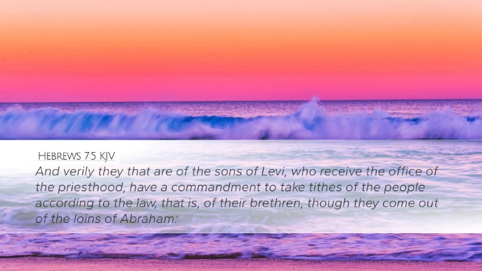 Hebrews 7:5 KJV Bible Verse Image