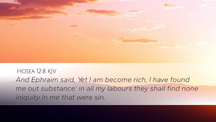 Hosea 12:8 KJV Bible Verse Image