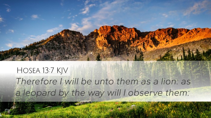 Hosea 13:7 KJV Bible Verse Image
