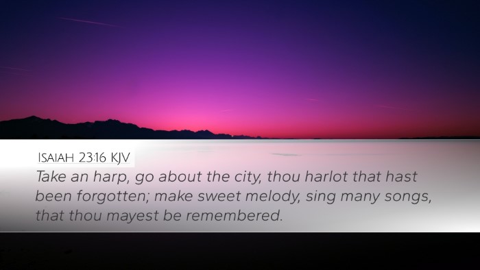 Isaiah 23:16 KJV Bible Verse Image