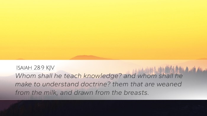 Isaiah 28:9 KJV Bible Verse Image