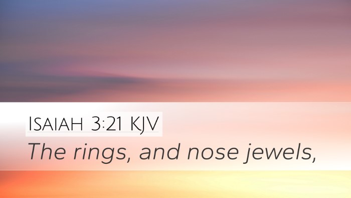 Isaiah 3:21 KJV Desktop Wallpaper - The rings, and nose - Desktop Bible Verse Wallpaper