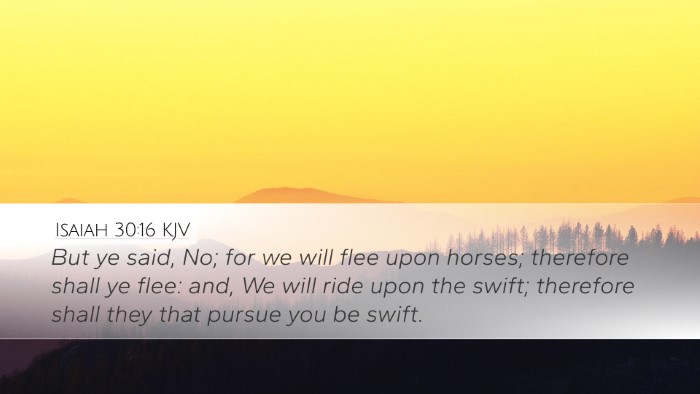 Isaiah 30:16 KJV Bible Verse Image