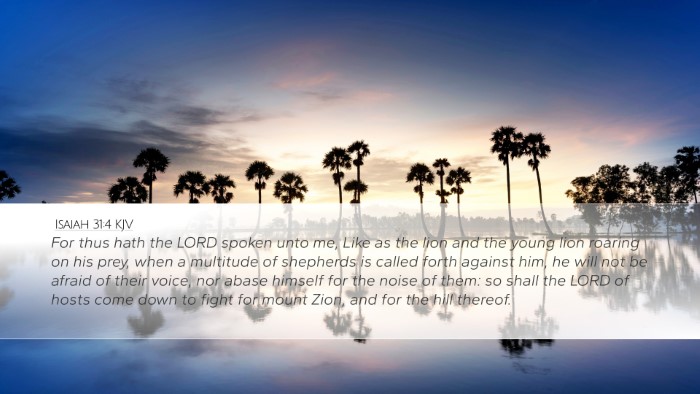 Isaiah 31:4 KJV Bible Verse Image