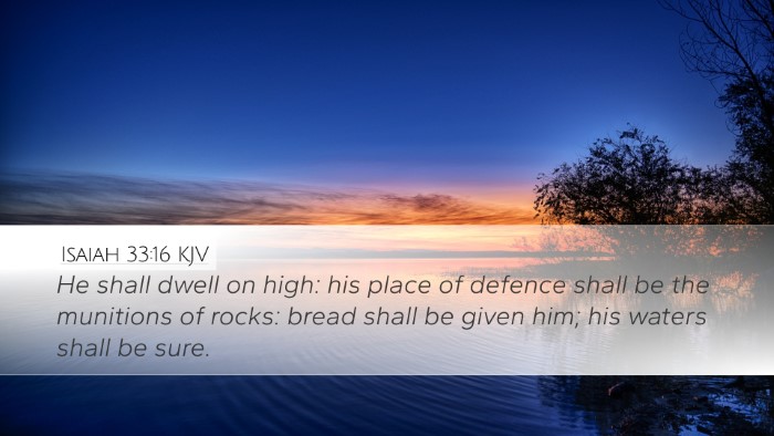 Isaiah 33:16 KJV Bible Verse Image