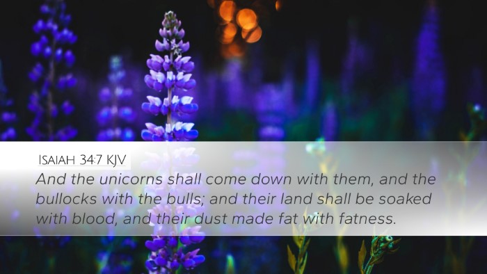Isaiah 34:7 KJV Bible Verse Image