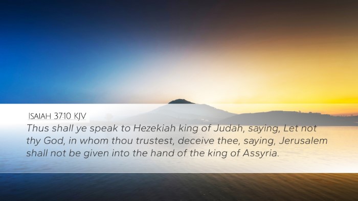 Isaiah 37:10 KJV Bible Verse Image