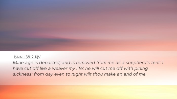 Isaiah 38:12 KJV Bible Verse Image