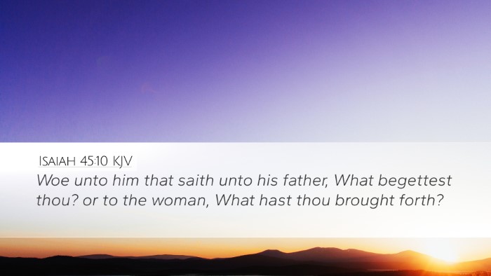 Isaiah 45:10 KJV Desktop Wallpaper - Woe unto him that saith unto his father, What - Desktop Bible Verse Wallpaper