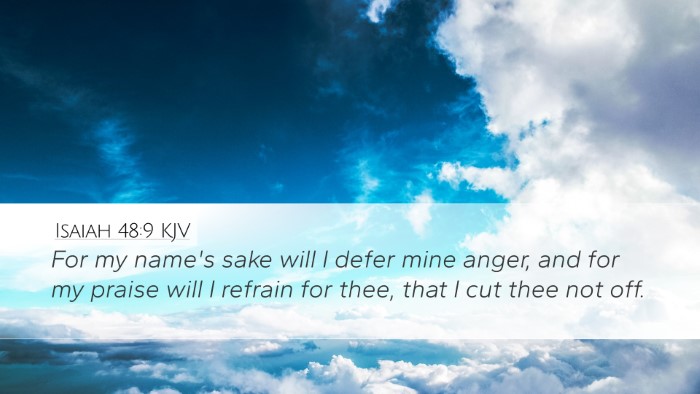 Isaiah 48:9 KJV Bible Verse Image