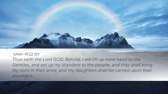 Isaiah 49:22 KJV Bible Verse Image