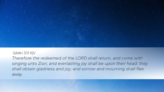 Isaiah 51:11 KJV Bible Verse Image