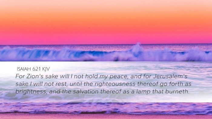 Isaiah 62:1 KJV Bible Verse Image