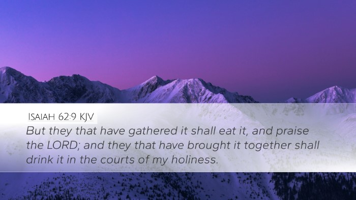 Isaiah 62:9 KJV Bible Verse Image