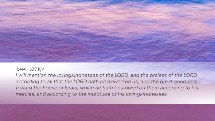 Isaiah 63:7 KJV Bible Verse Image