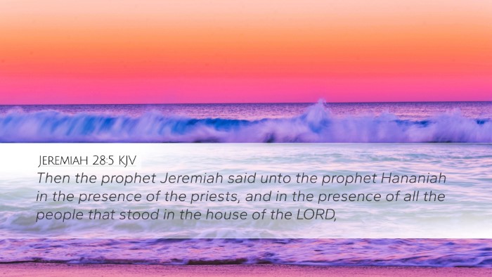 Jeremiah 28:5 KJV Desktop Wallpaper - Then the prophet Jeremiah said unto the prophet - Desktop Bible Verse Wallpaper