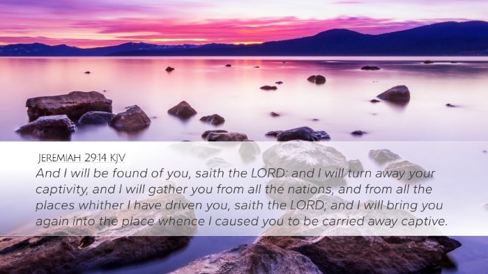 Jeremiah 29:14 KJV Bible Verse Image