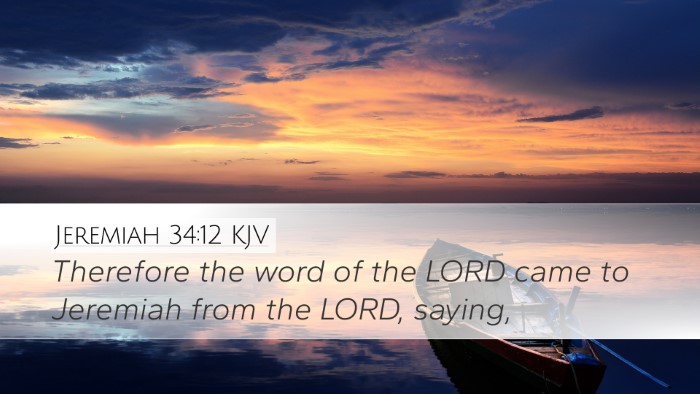 Jeremiah 34:12 KJV Desktop Wallpaper - Therefore the word of the LORD came to Jeremiah - Desktop Bible Verse Wallpaper