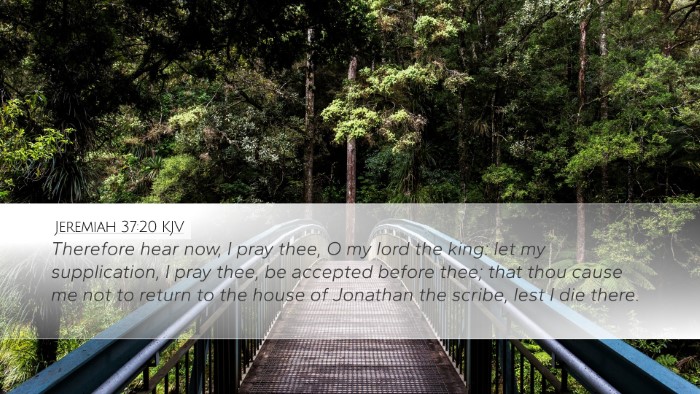 Jeremiah 37:20 KJV Bible Verse Image