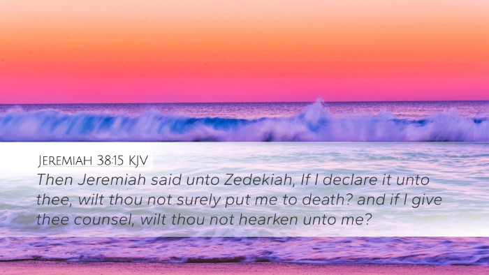 Jeremiah 38:15 KJV Desktop Wallpaper - Then Jeremiah said unto Zedekiah, If I declare it - Desktop Bible Verse Wallpaper