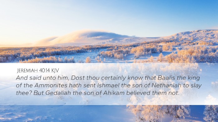 Jeremiah 40:14 KJV Bible Verse Image