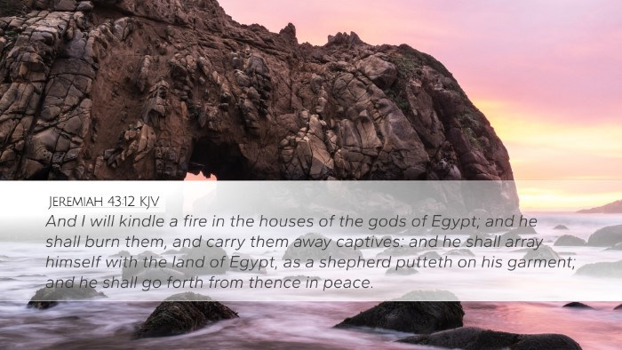 Jeremiah 43:12 KJV Bible Verse Image