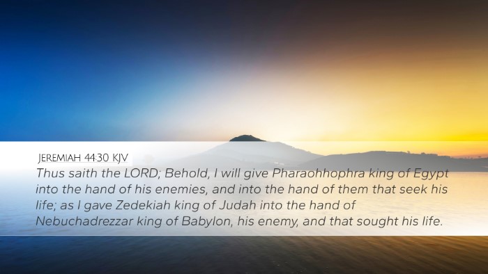 Jeremiah 44:30 KJV Desktop Wallpaper - Thus saith the LORD; Behold, I will give - Desktop Bible Verse Wallpaper
