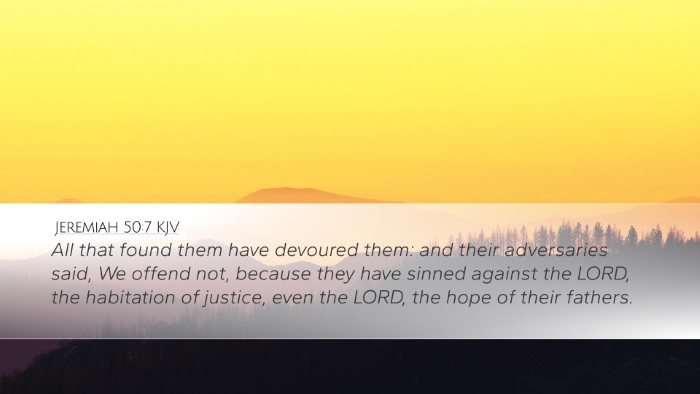 Jeremiah 50:7 KJV Bible Verse Image
