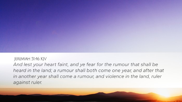 Jeremiah 51:46 KJV Bible Verse Image