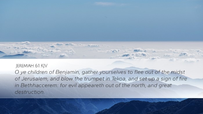 Jeremiah 6:1 KJV Bible Verse Image