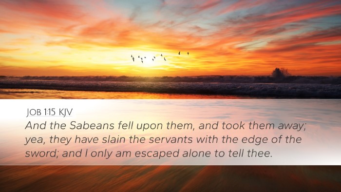 Job 1:15 KJV Bible Verse Image