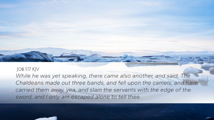 Job 1:17 KJV Bible Verse Image