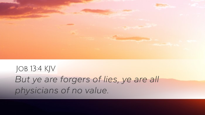 Job 13:4 KJV Bible Verse Image