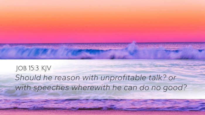 Job 15:3 KJV Bible Verse Image
