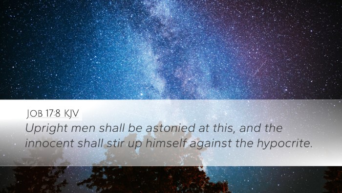 Job 17:8 KJV Bible Verse Image