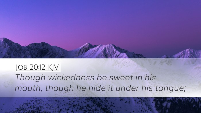 Job 20:12 KJV Bible Verse Image