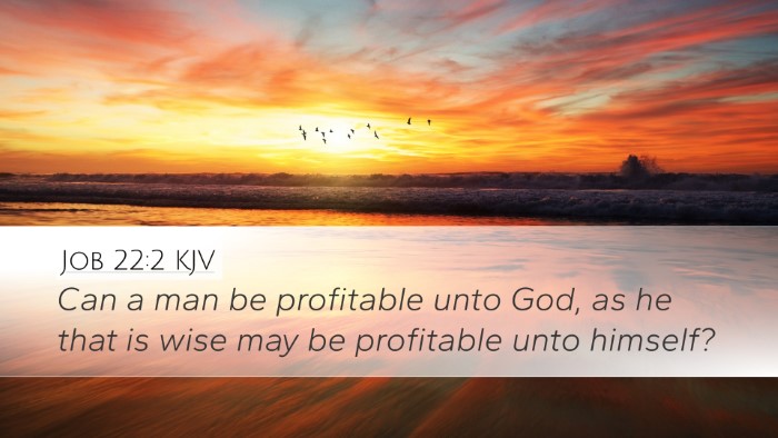 Job 22:2 KJV Bible Verse Image