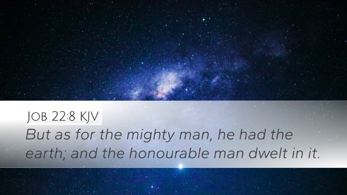 Job 22:8 KJV Desktop Wallpaper - But as for the mighty man, he had the earth; and - Desktop Bible Verse Wallpaper