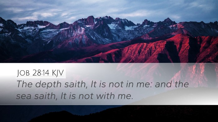 Job 28:14 KJV Desktop Wallpaper - The depth saith, It is not in me: and the sea - Desktop Bible Verse Wallpaper