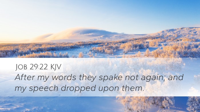 Job 29:22 KJV Bible Verse Image