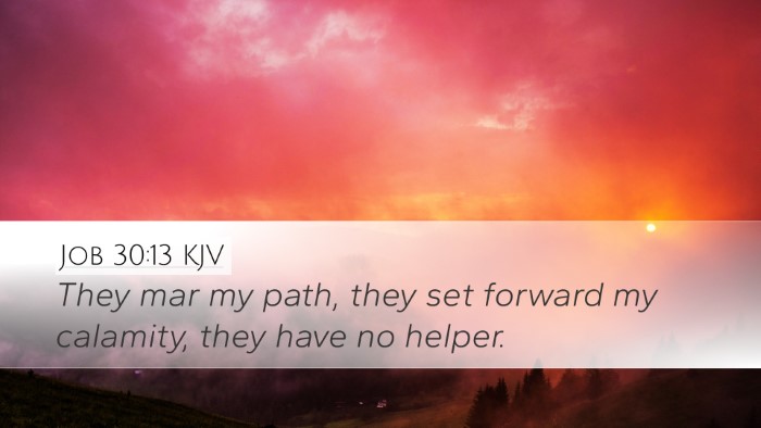 Job 30:13 KJV Desktop Wallpaper - They mar my path, they set forward my calamity, - Desktop Bible Verse Wallpaper