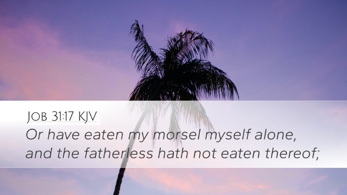 Job 31:17 KJV Desktop Wallpaper - Or have eaten my morsel myself alone, and the - Desktop Bible Verse Wallpaper