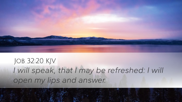 Job 32:20 KJV Bible Verse Image
