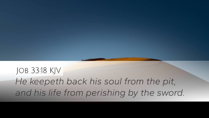 Job 33:18 KJV Desktop Wallpaper - He keepeth back his soul from the pit, and his - Desktop Bible Verse Wallpaper