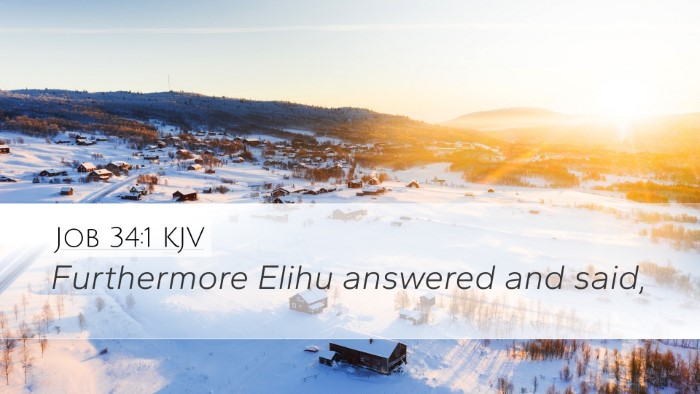 Job 34:1 KJV Desktop Wallpaper - Furthermore Elihu answered and - Desktop Bible Verse Wallpaper