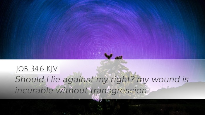 Job 34:6 KJV Bible Verse Image