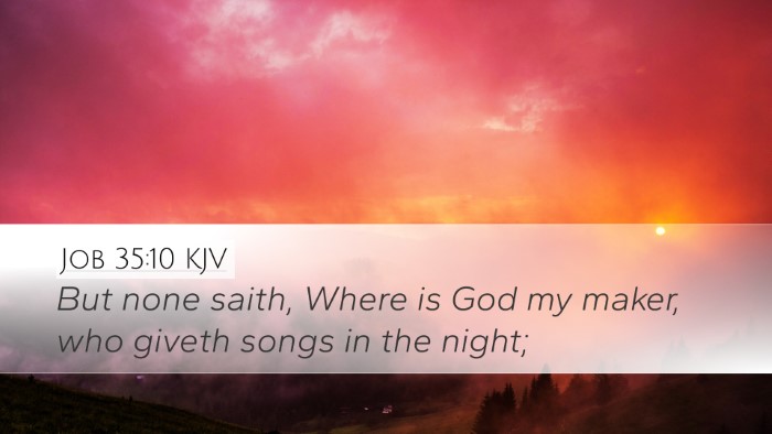 Job 35:10 KJV Bible Verse Image