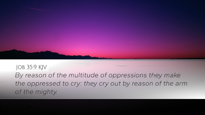 Job 35:9 KJV Bible Verse Image